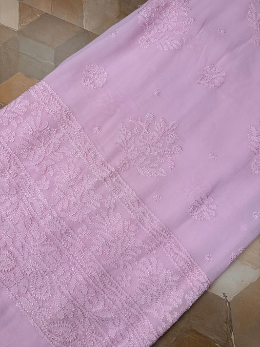 Chiffon unstitched Chikankari booti shirts