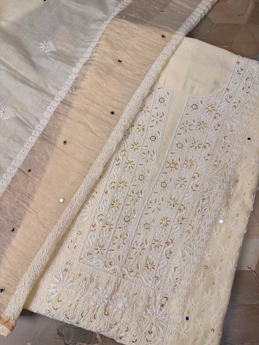 Mulberry Silk Shirt & Dupatta with Embellishments