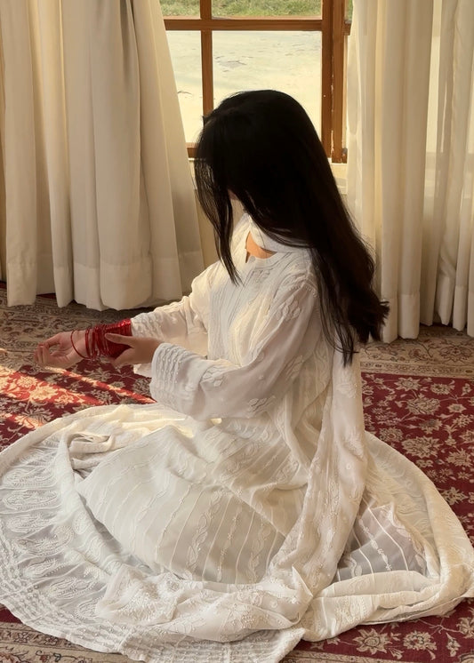 Chiffon Resham Chikankari Anarkali (Formal)