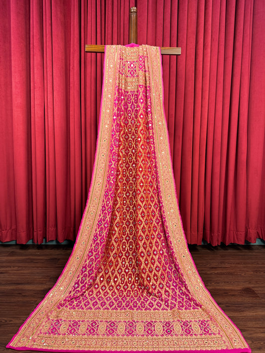 Rupavati Bandhej Dupatta with Heavy Embellishments