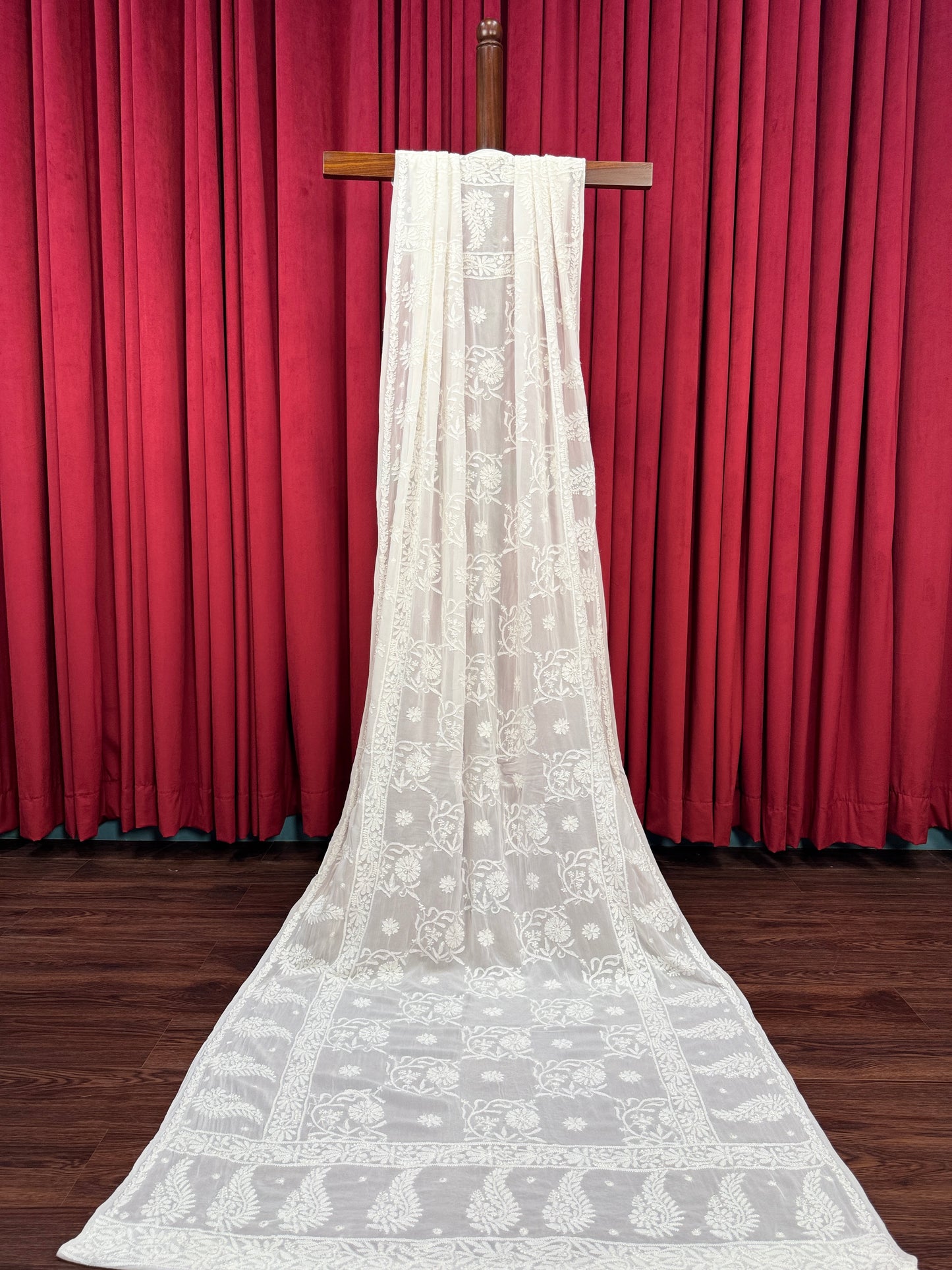 Chiffon Resham Chikankari Dupatta