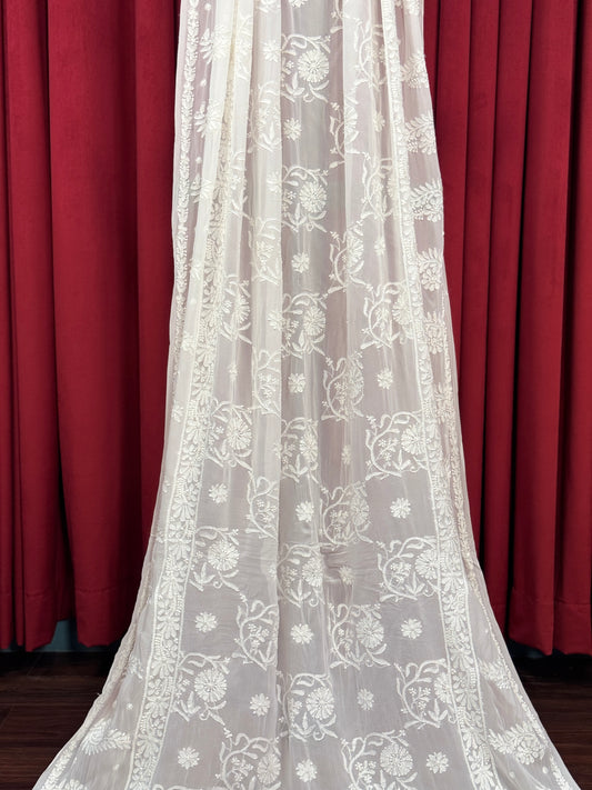 Chiffon Resham Chikankari Dupatta