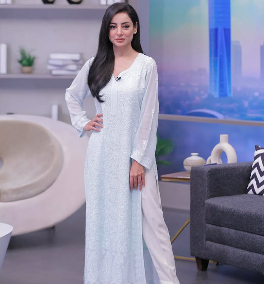 Chiffon Resham Chikankari Kurta