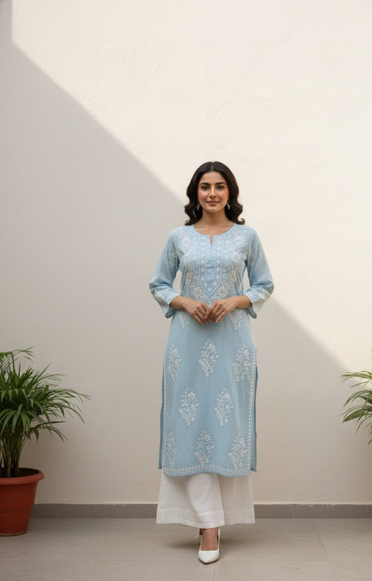 Sundury Silk Chikankari Kurta