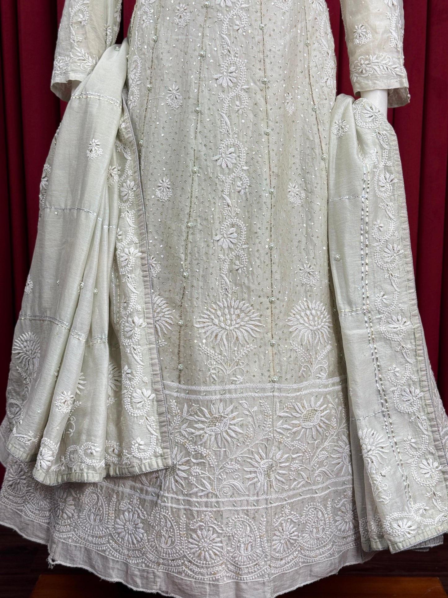 Mulberry Silk Chikankari Anarkali
