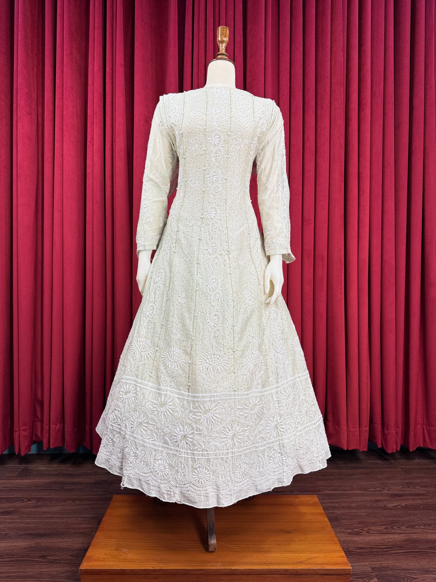 Mulberry Silk Chikankari Anarkali