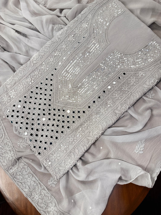 Chiffon shirt & dupatta with heavy embellishments