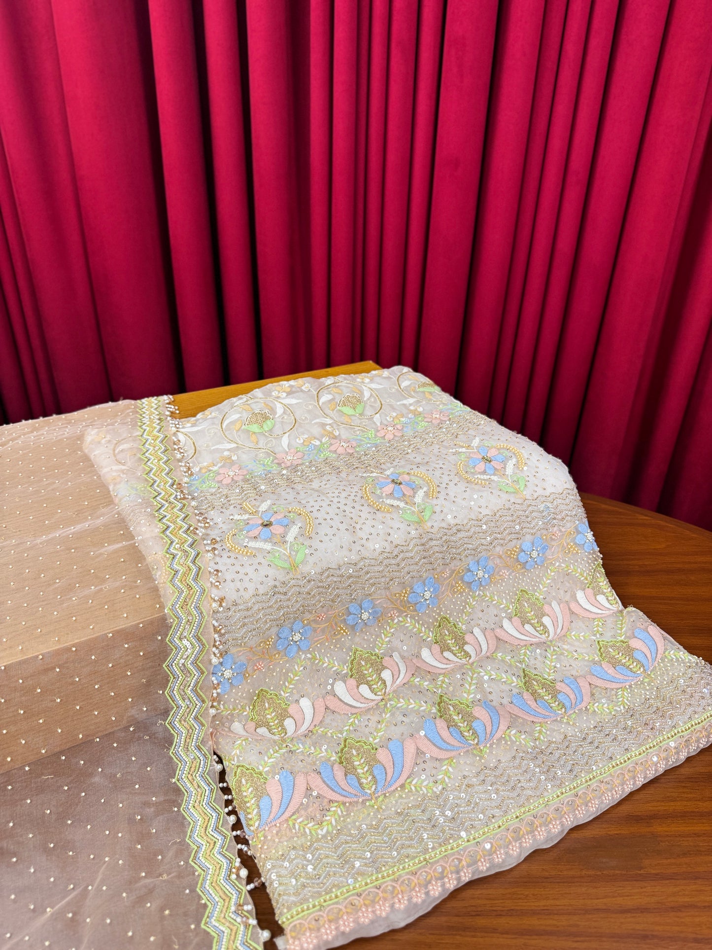Kanjipooram premium unstitched with embellishment