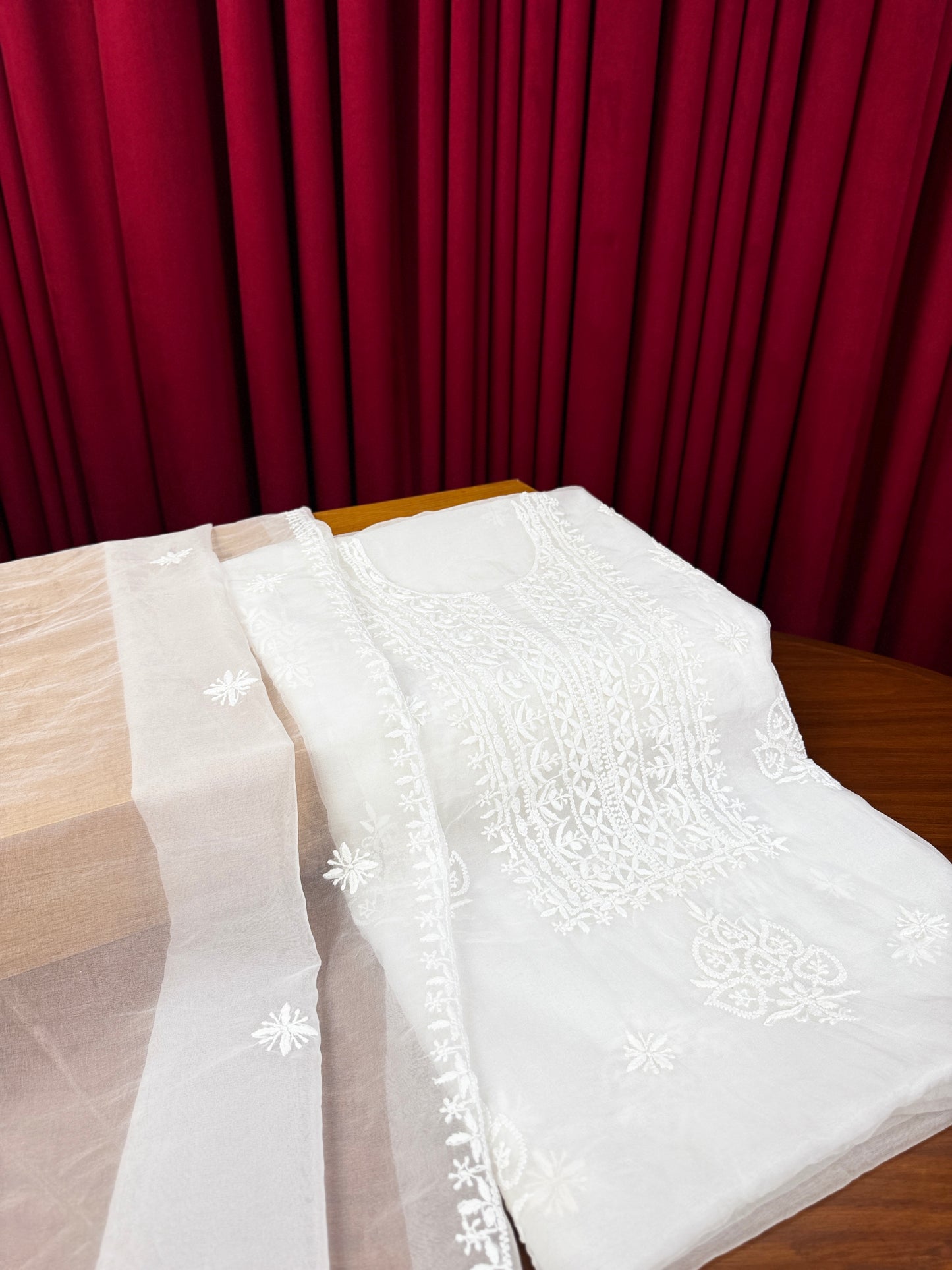 Kanjipooram shirt & dupatta without embellishment