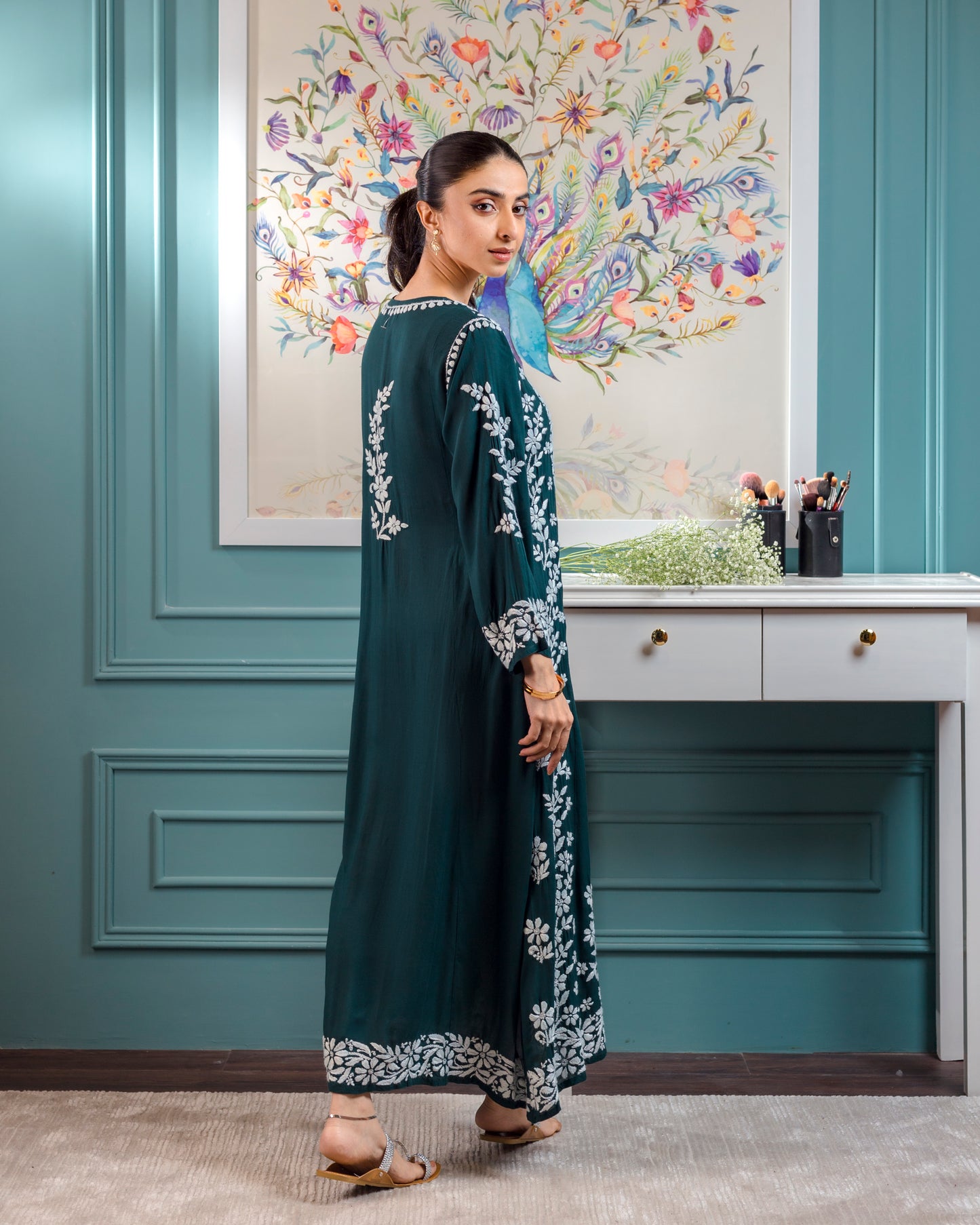 Soft Lawn Chikankari A-line Kurta