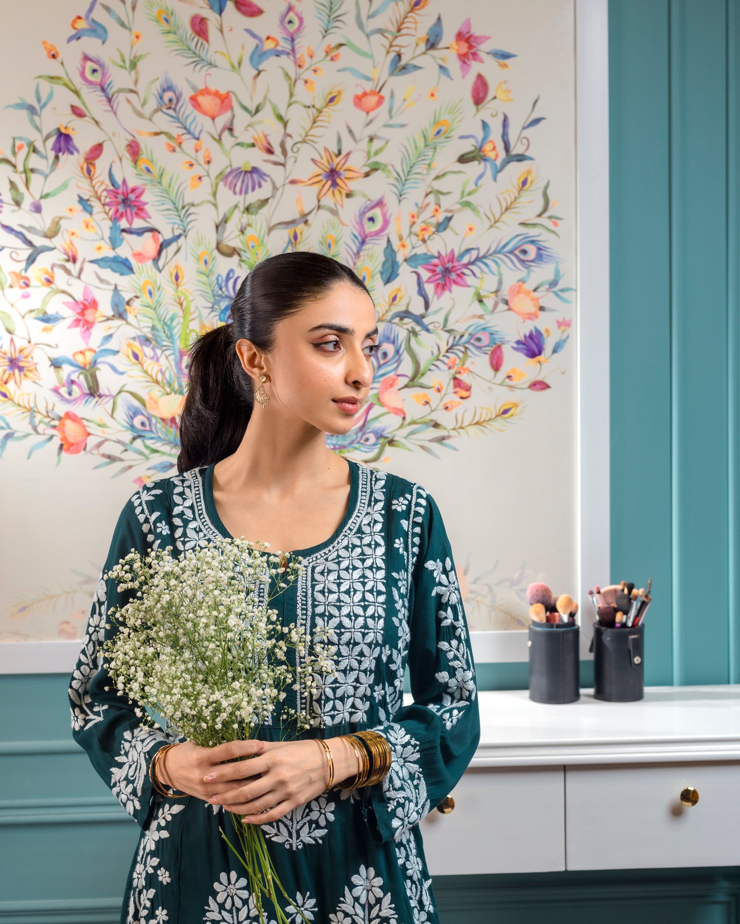 Soft Lawn Chikankari A-line Kurta