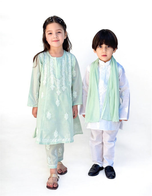 Girls Cotton Chikankari Anarkali