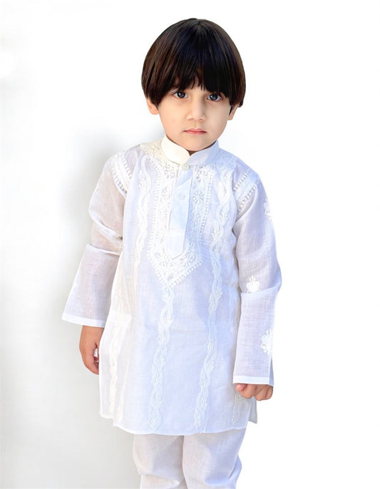Boys Chikankari Kurta Pyjama