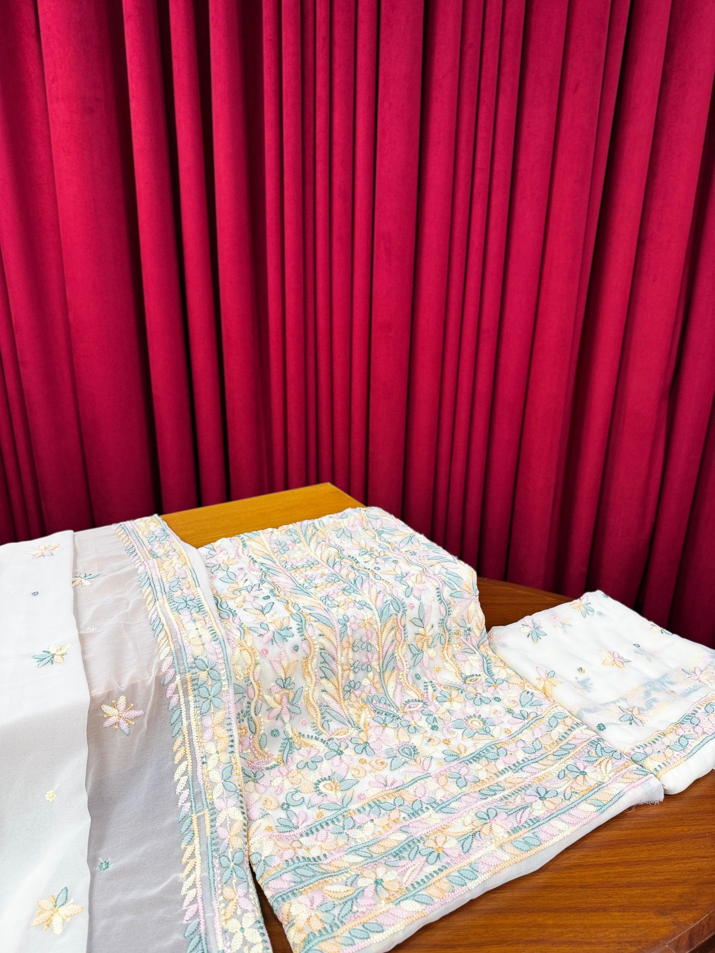 Georgette Chikankari Three Piece