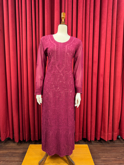 Chiffon Resham Chikankari Kurta