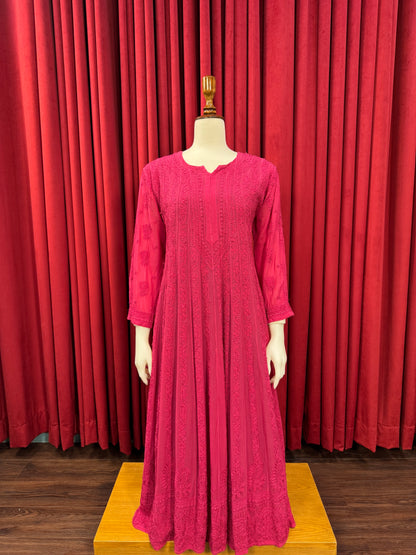 Chiffon Resham Chikankari Anarkali (Formal)