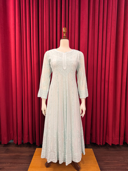 Chiffon Resham Chikankari Anarkali (Formal)