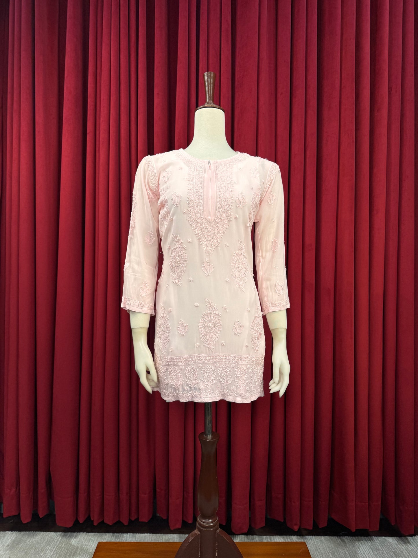 Chiffon Resham Chikankari Booti Short Kurta