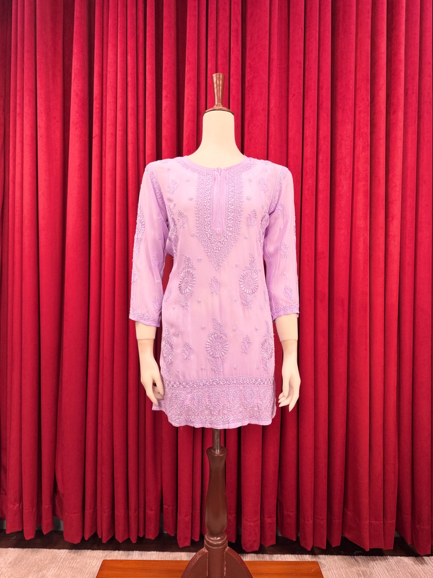 Chiffon Resham Chikankari Booti Short Kurta