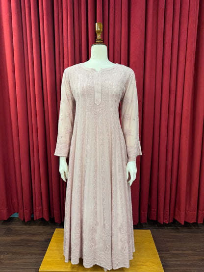 Chiffon Resham Chikankari Anarkali (Formal)