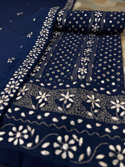 Chiffon Chikankari with Gotta Patti Shirt & Dupatta