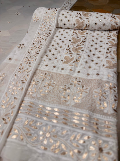 Chiffon Chikankari with Gotta Patti Shirt & Dupatta
