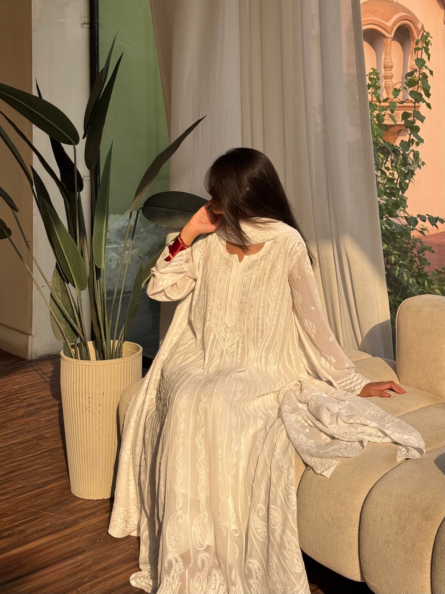 Chiffon Resham Chikankari Anarkali (Formal)