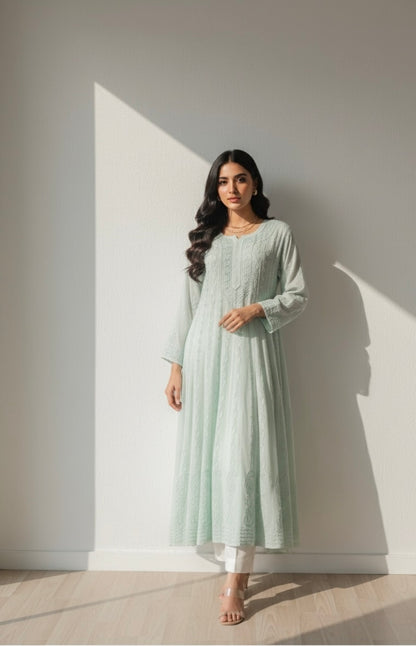 Chiffon Resham Chikankari Anarkali (Formal)