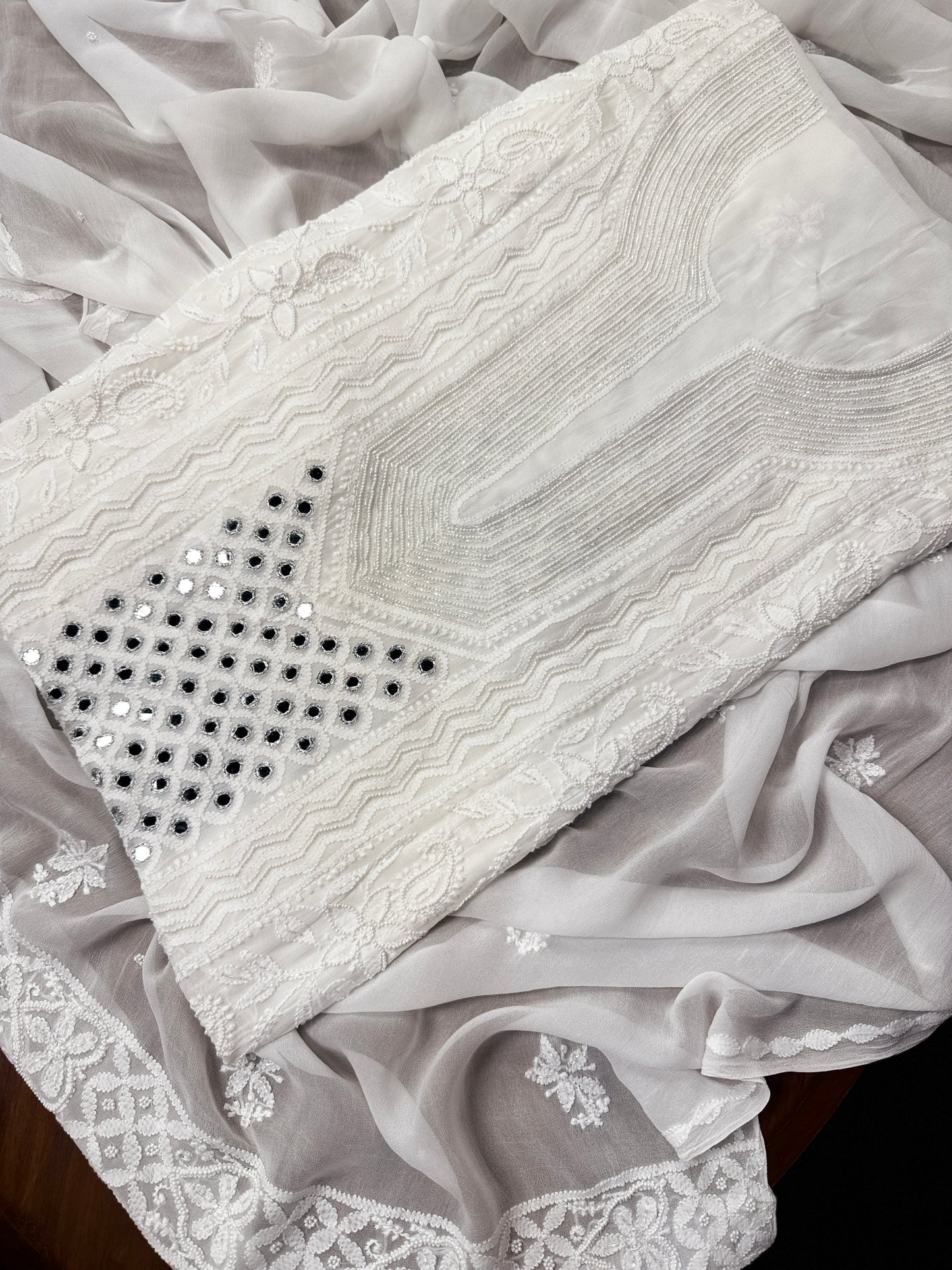 Chiffon shirt & dupatta with heavy embellishments
