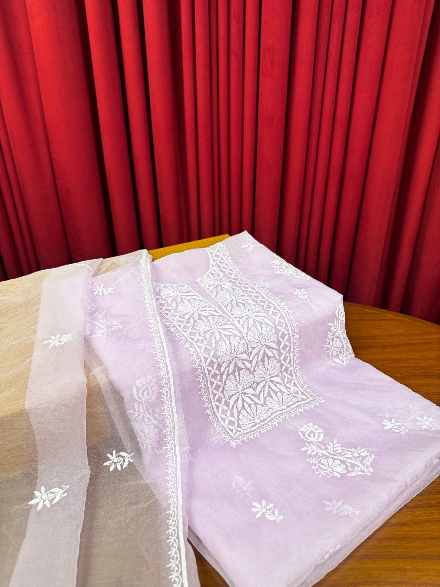 Kanjipooram shirt & dupatta without embellishment