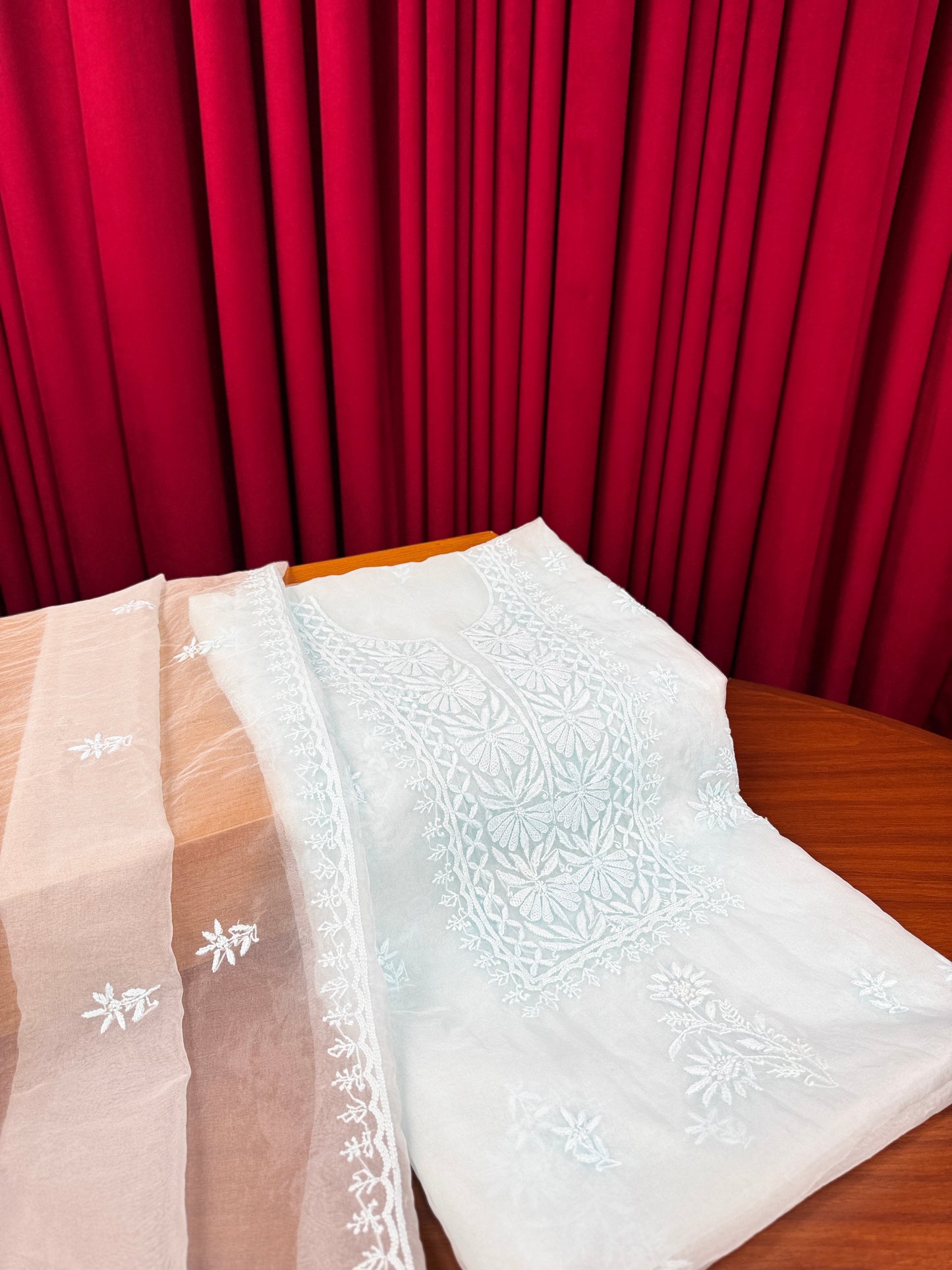 Kanjipooram shirt & dupatta without embellishment