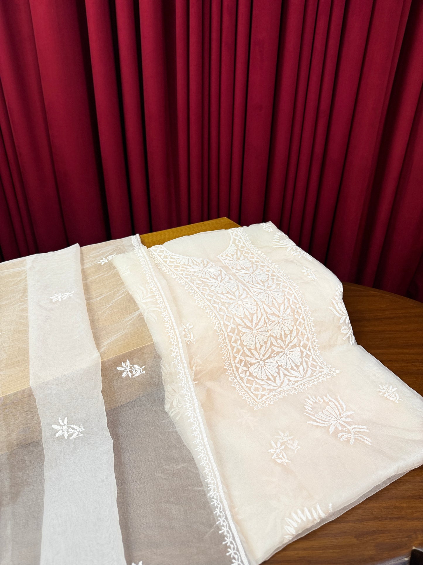 Kanjipooram shirt & dupatta without embellishment
