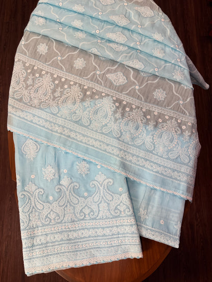 Diva's Cotton Chikankari Three Piece (unstitched)