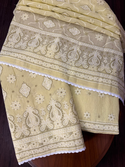 Diva's Cotton Chikankari Three Piece (unstitched)