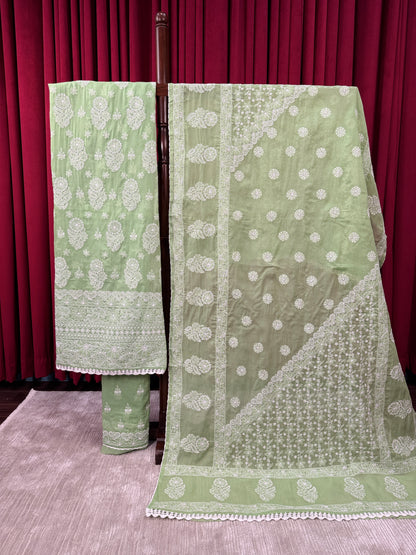 Diva's Cotton Chikankari Three Piece (unstitched)