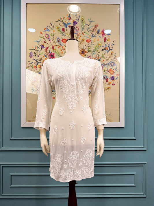 Chiffon Chikankari Kurta