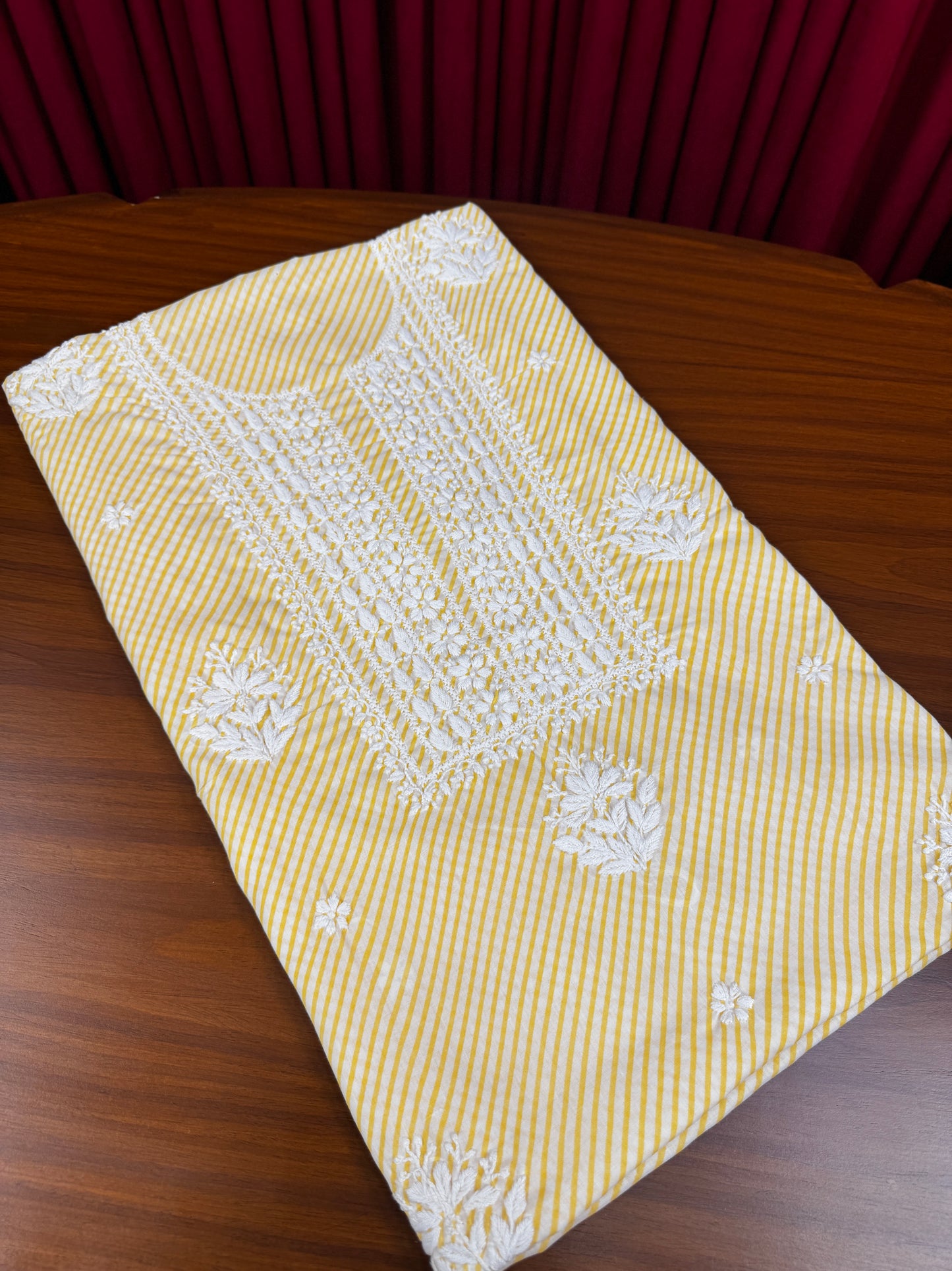 Cotton Lehriya Chikankari Shirt