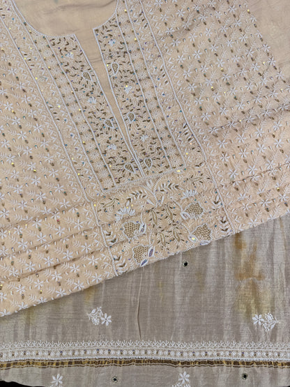 Mulberry Silk Shirt & Dupatta with Embellishments