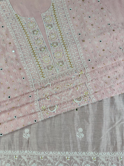 Mulberry Silk Shirt & Dupatta with Embellishments
