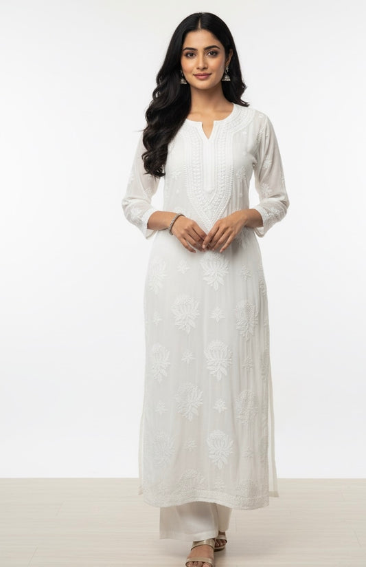 Chiffon Kashmiri Bakhiya Kurta