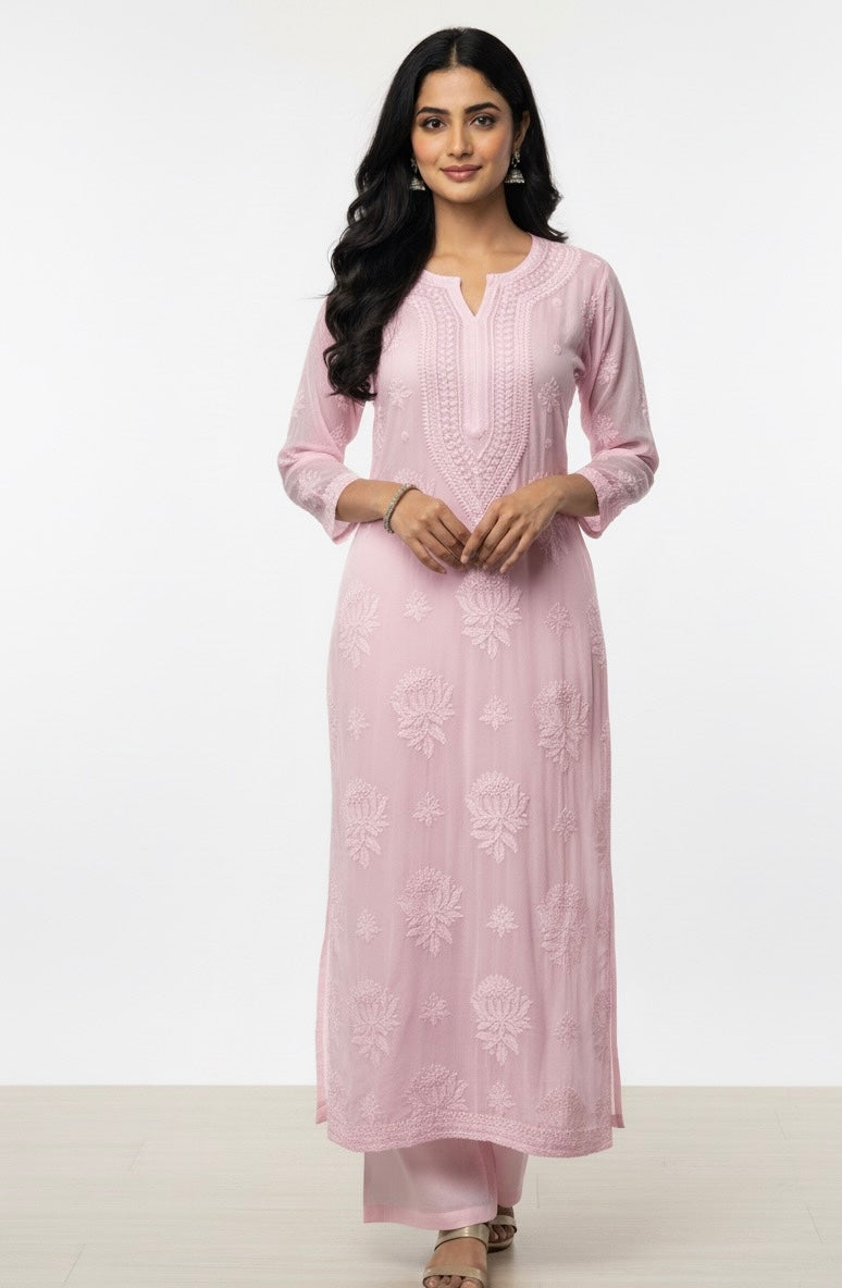 Chiffon Kashmiri Bakhiya Kurta