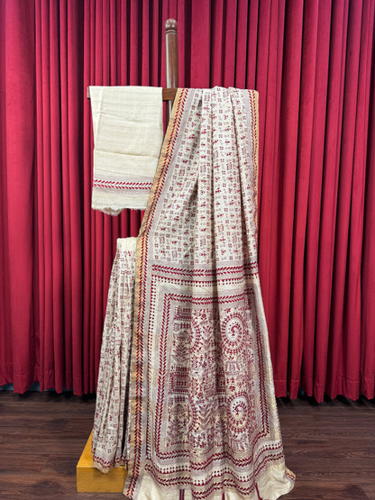 Bishnupuri Silk Kantha Saree