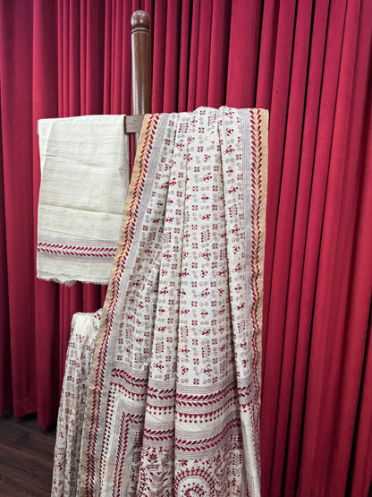 Bishnupuri Silk Kantha Saree