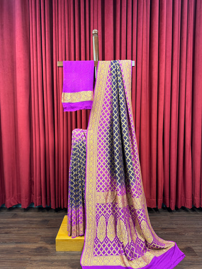 Chiffon Raidana Bandhej Saree - Ombre