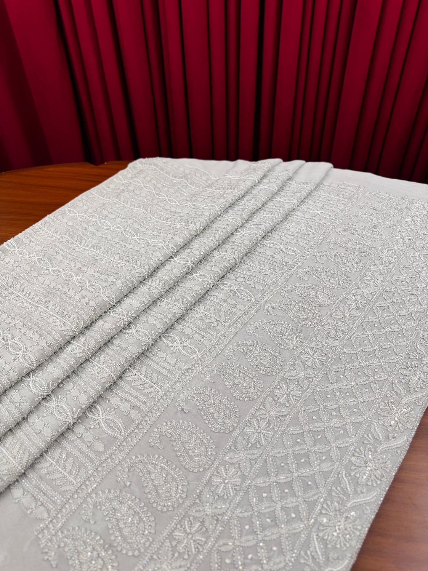 Chiffon Chikankari Shirt with Embellishments