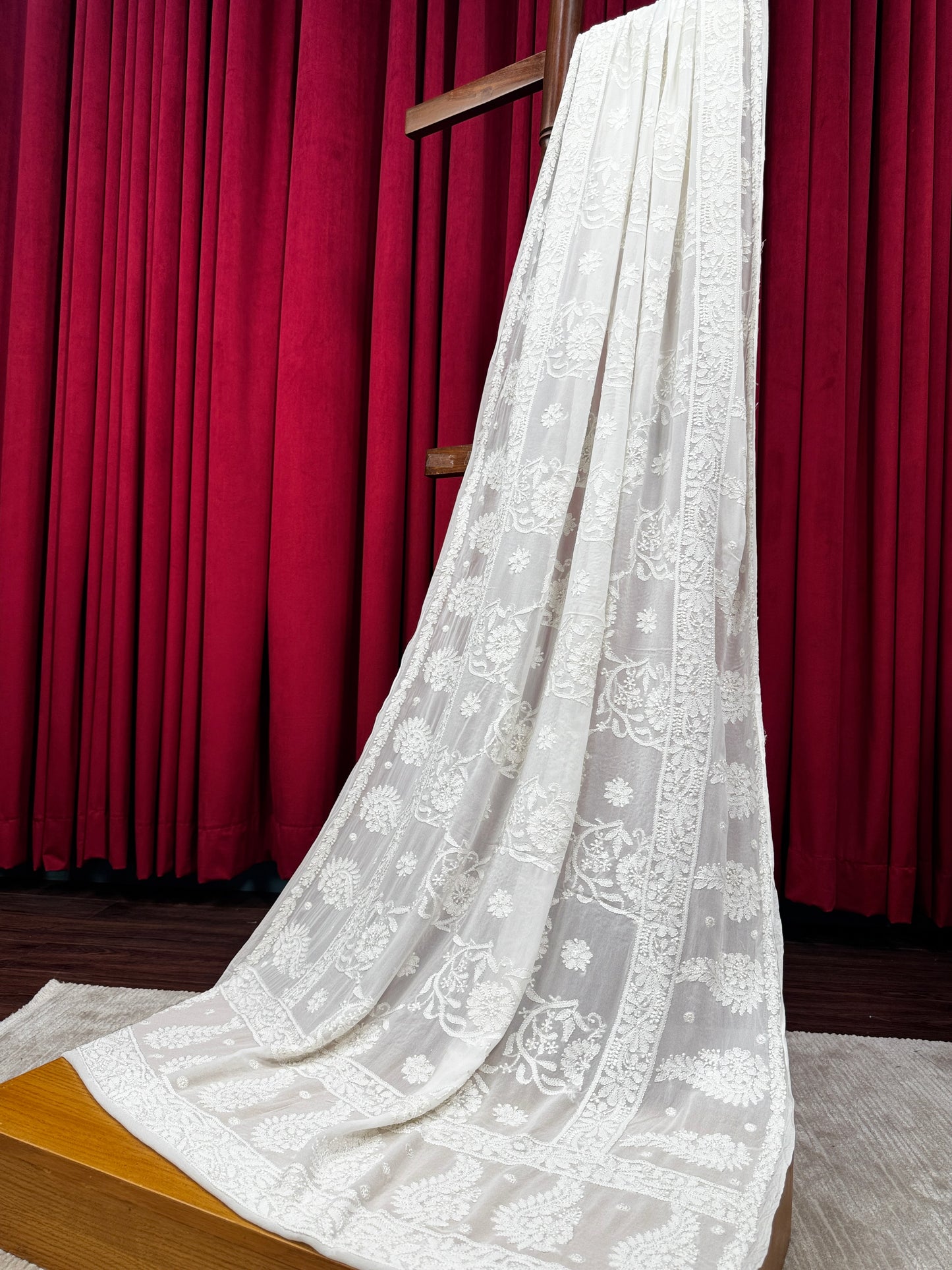 Chiffon Resham Chikankari Jaal Dupatta