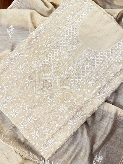 Khadi Silk Semi Stitched Shirt & Dupatta