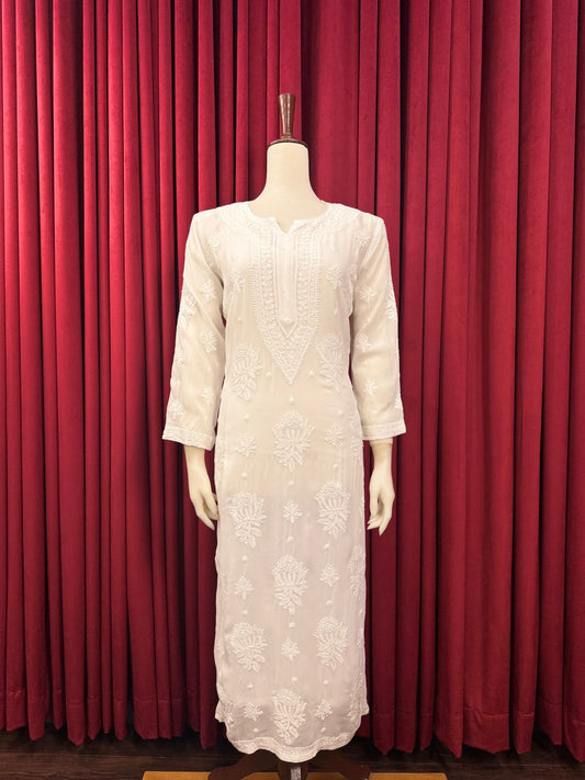 Chiffon Bakhiya Chikankari Booti Kurta