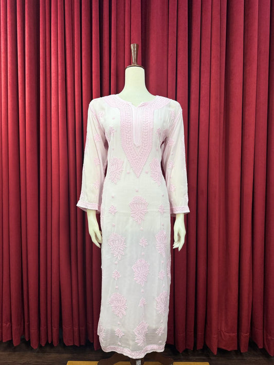 Chiffon Bakhiya Chikankari Booti Kurta