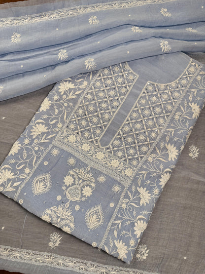 Sundury Silk Front Jaal Shirt & Dupatta